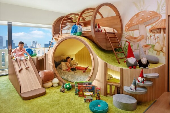 新加坡滨海湾宾乐雅臻选酒店推出童趣十足的土地精灵主题家庭客房 “地洞”与“树屋”，带来令人惊喜的自然之乐
