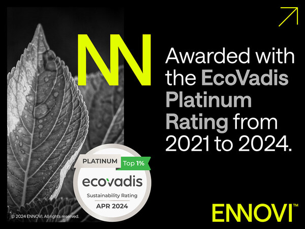 ENNOVI 连续第四年荣获享有盛誉的 EcoVadis 可持续发展铂金等级